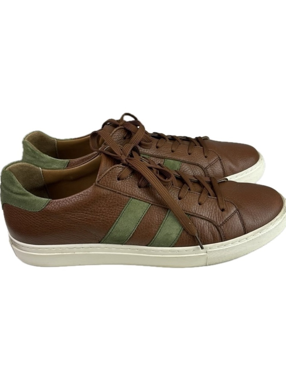 Luxurious VellaPais Duboce  Brown Men’s Leather Sneakers Sz 12 Made in Turkey